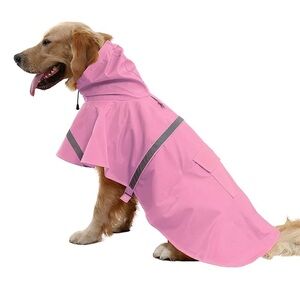 Dog Rain Pink Poncho Sz L